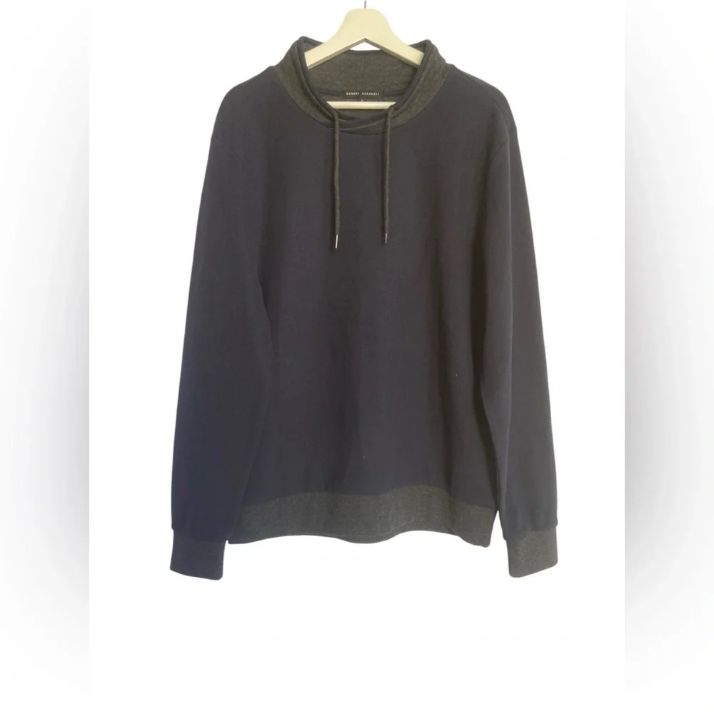 Robert Barakett Long-Sleeve Crossover Mockneck sweater Size Large